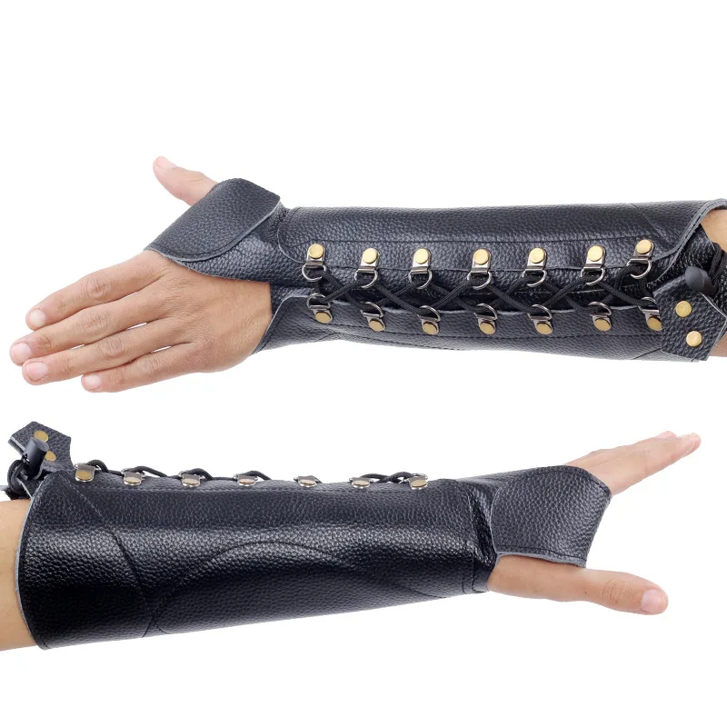 1PC Archery Arm Guard Leather Armguard with Finger Archery Protection Equipment With Handguard Top Cowhide Arm Guard