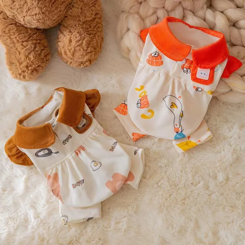 

Small Dog Princess Dress Autumn Winter Cat Fashion Skirt Pet Cute Desinger Clothes Puppy Soft Cartoon Shirt Poodle Yorkshire