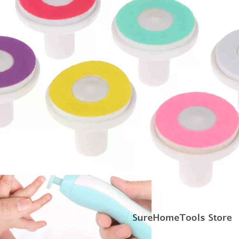 6 Pcs Electric Nail Trimmer Replacement Pads Nail Files Polisher Heads for Plastic Child Baby Manicure Replacement Pads