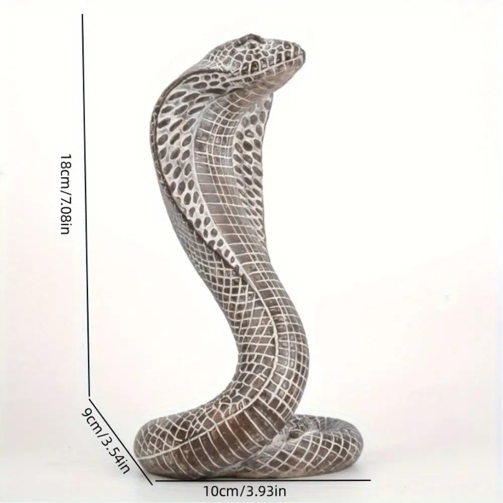 Gift Lifelike 3D Cobra Model Snake Ornament Simulated Cobra Figure Home Decor Resin Animal Simulation Model Desktop Ornament