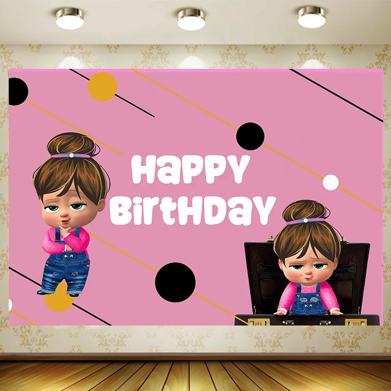 Cute Little boss Background Birthday Party Supplies Baby Shower feeder Banner Kid Faovr Room Decoration Customize Backdrop