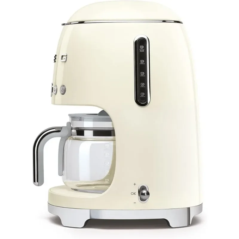 Retro style coffee maker machine, 17.3x12.8x11.3, cream 3