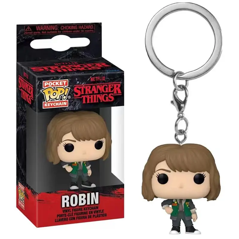 thumbnail image 5 of Funko POP NEW ELEVEN Demogorgon DUSTIN Barb Steve Robin llavero de juguete figura de vinilo llavero de bolsillo modelo juguetes para niños, 5 of 5