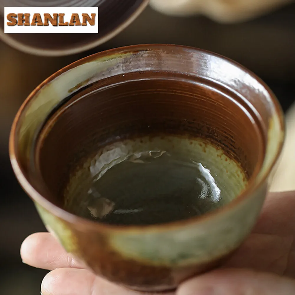 130ml Kiln Fambe Handmade Cover Bowl Household Toad Large Gaiwan Ancient Tea Tureen Chinese Tea Maker Cha Equipment Ornaments
