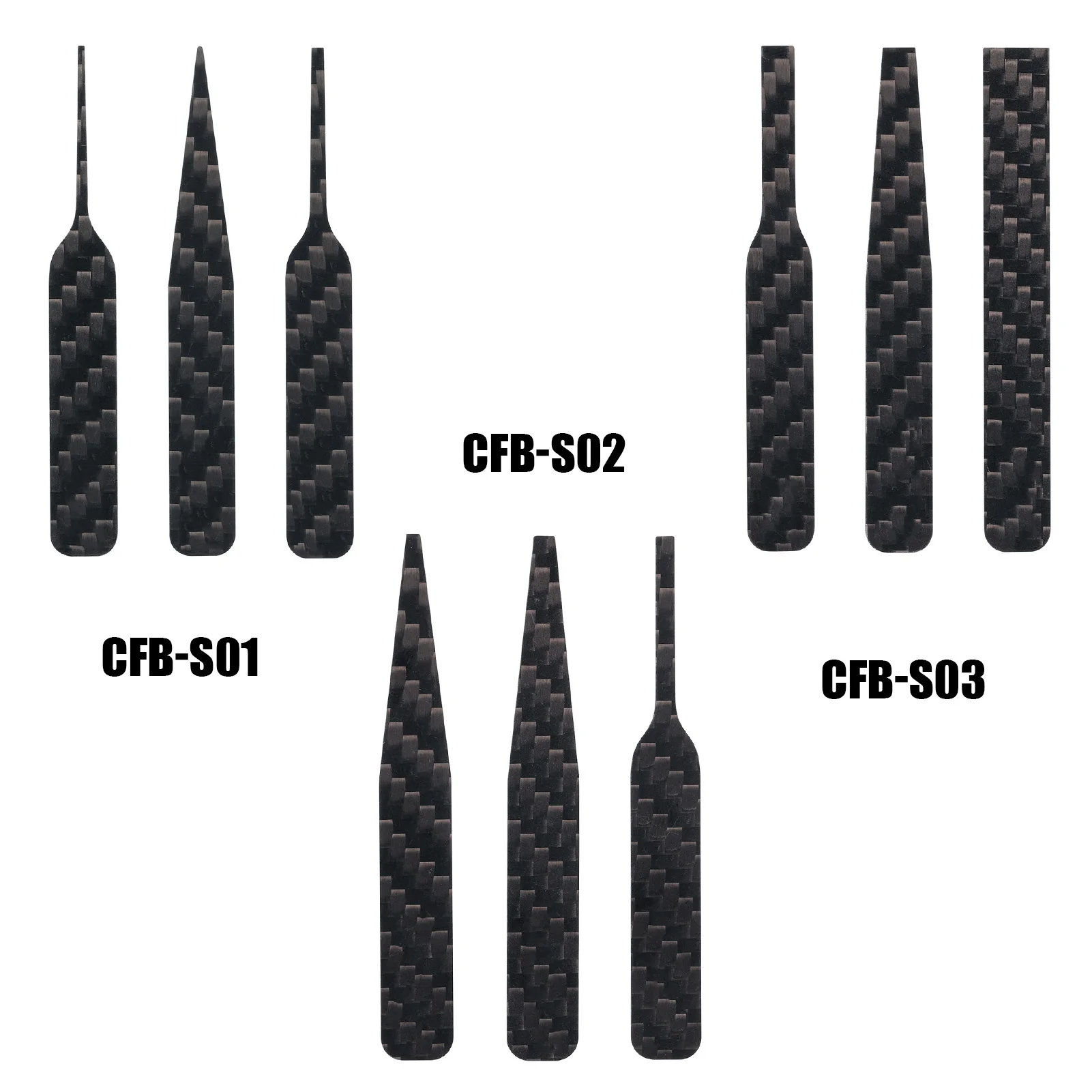 DSPIAE CFB-S01 CFB-S02 CFB-S03 Lrregular Carbon Fiber Sanding Stick Black 3Pcs/set Abrasive Tools 6