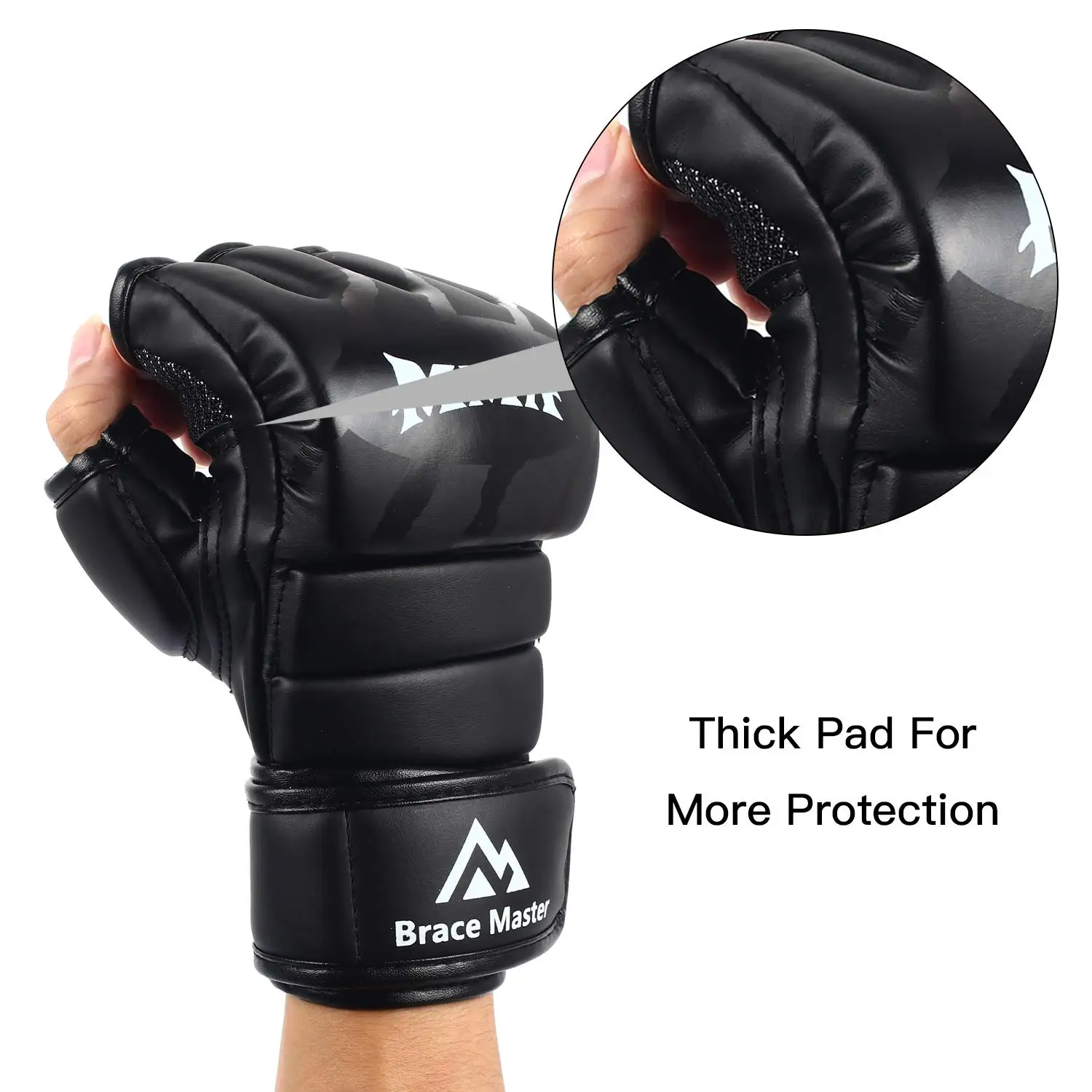 Half Finger Boxing Gloves PU Leather MMA Fighting Kick Boxing Gloves Karate Muay Thai Training Workout Gloves Men 5