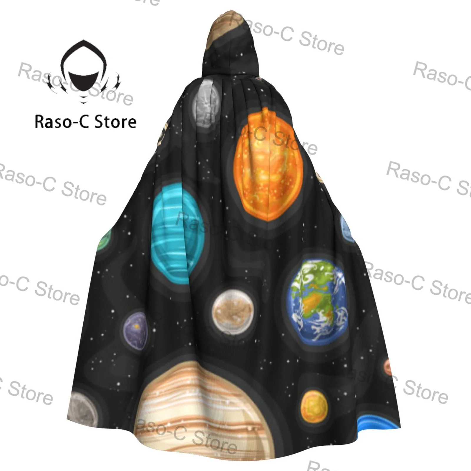 QASNLU Capa Con Capucha Para Halloween, Diseño De Galaxia, Espacio Estrellado, Color Morado, Disfraz Para Brujas, Mardi Gras, Color Negro