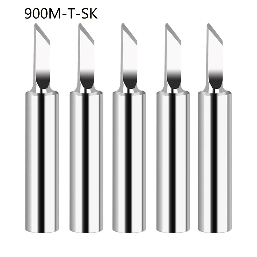 5Pcs 900M-T Soldering Iron Tips Bit IS/I/B/K/SK/2.4D/3.2D/1C/2C/3C/4C Lead-Free Welding Tips Head