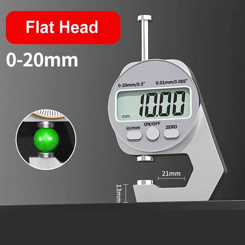 Description Picture 6 of item0-20mm Digital Display Thickness Gauge Electronic Thickness Meter Flat Head Pointed Elbow Width Measuring Instruments