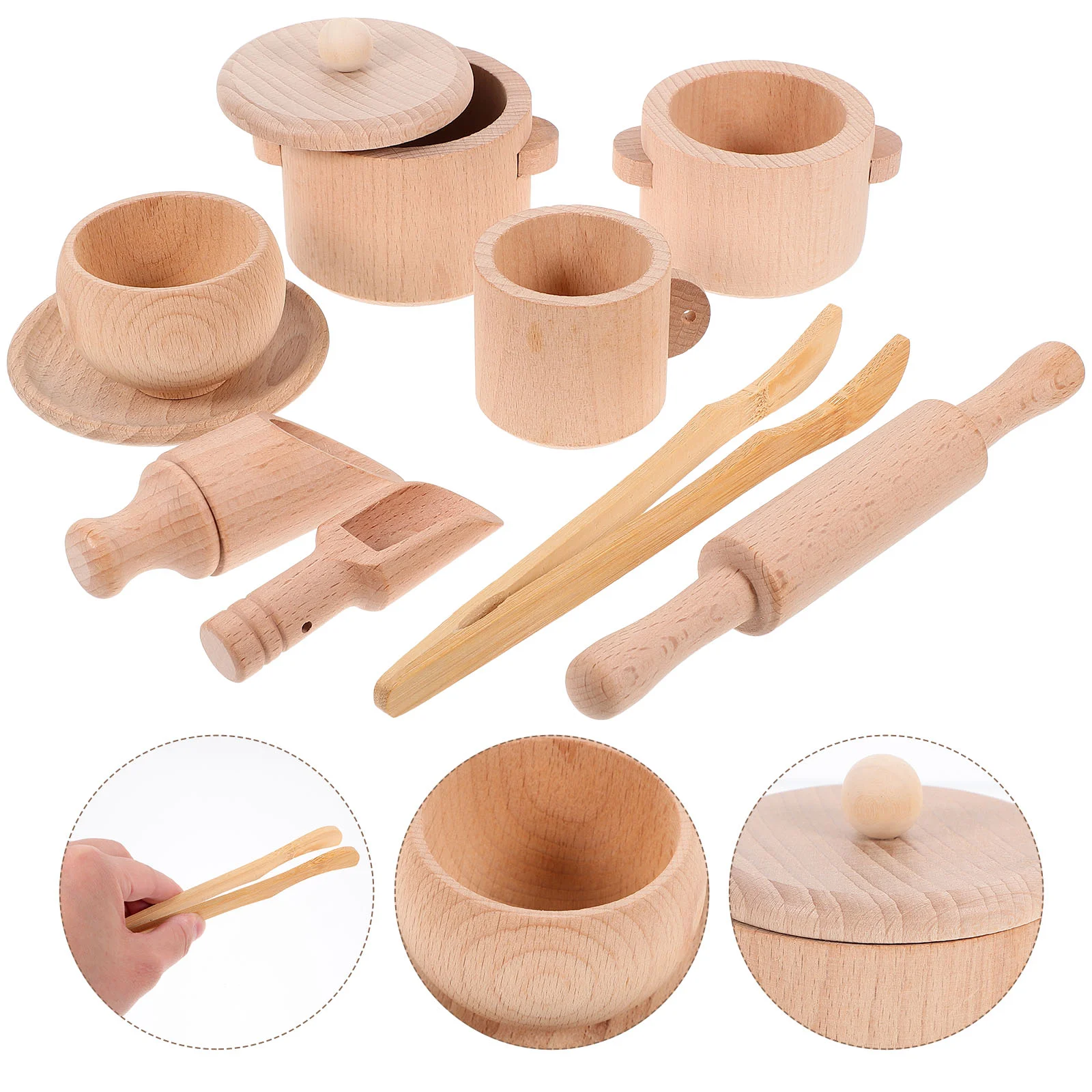 

Детская посуда, игровой Набор для малышей, ролевая игрушка, тканевый мешок, деревянная посуда, детские игрушки для девочек, Сенсорный игровой домик