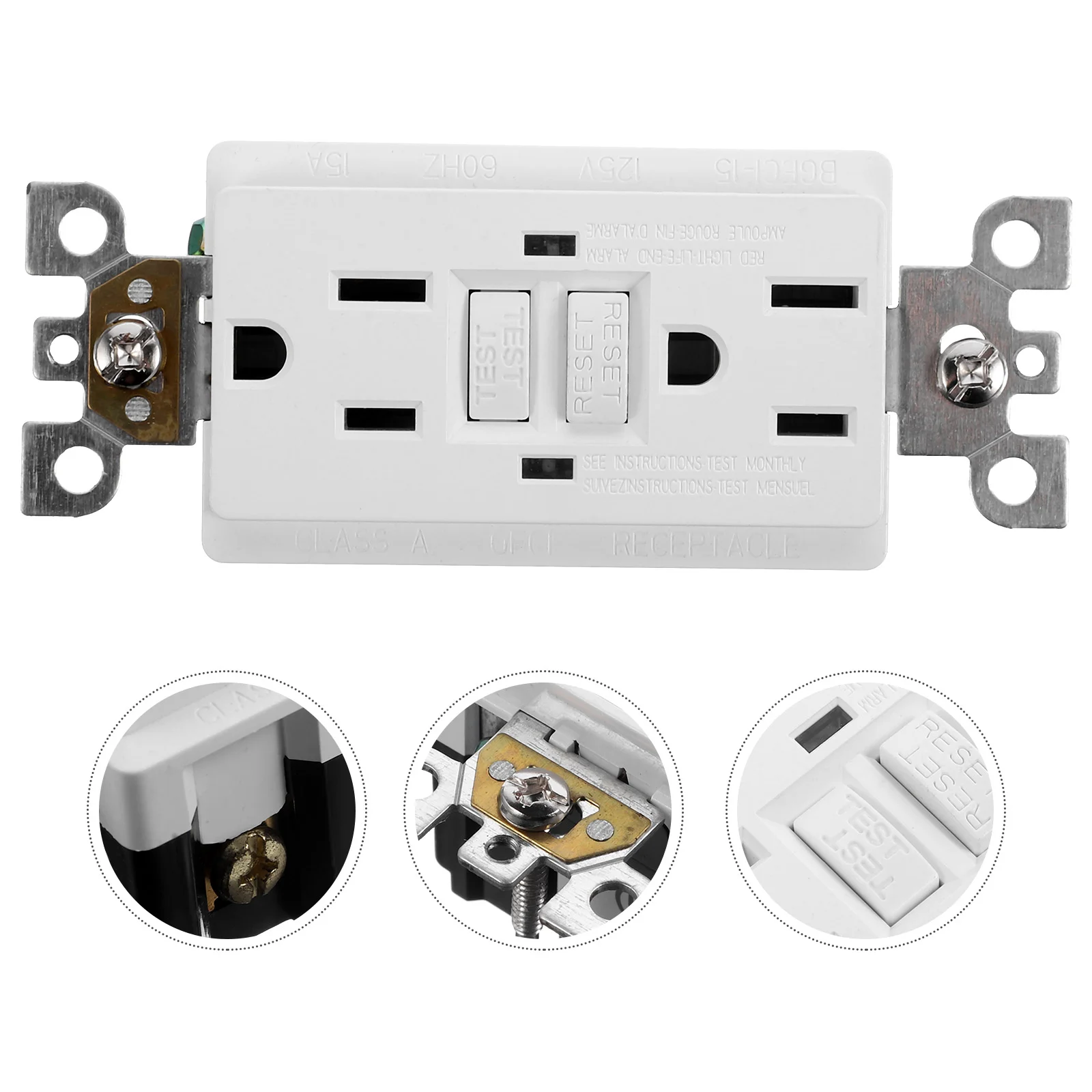 

Socket Bathroom Outlet Ground Fault Receptacle Household Wall Accessory Electric Outlets PC Standard Electrical