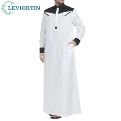 Abaya Homme Islamic Arabic Kaftan Men Galabia Long Sleeve Stand Collar Robes Dubai Middle East Men 2023 Ramadan Muslim Clothes