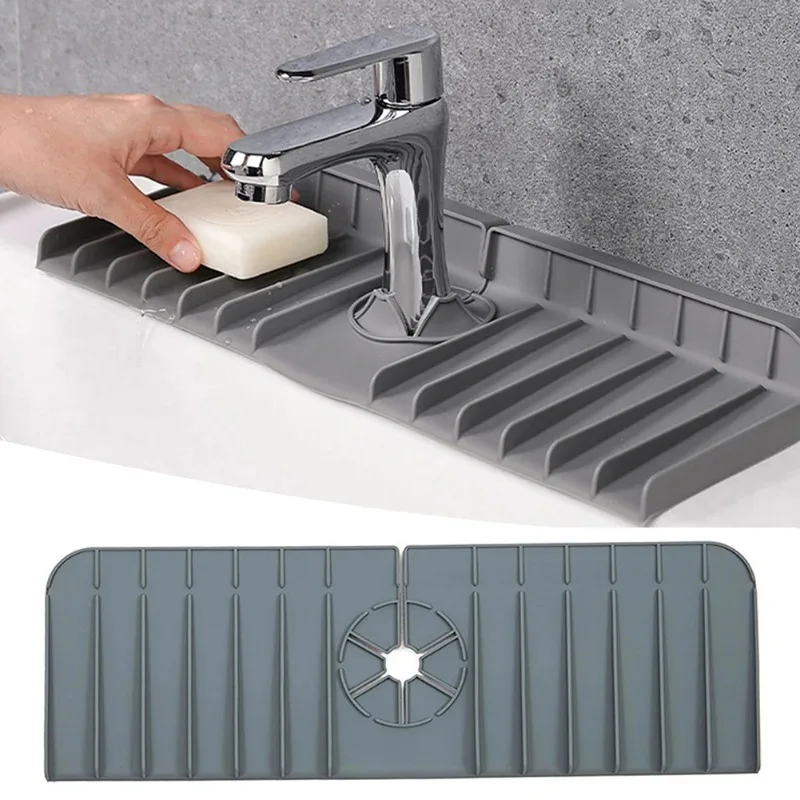Silicone Drain Pad Multifunctional Sink Faucet Kitchen Drain Pad 37cm Splash Proof