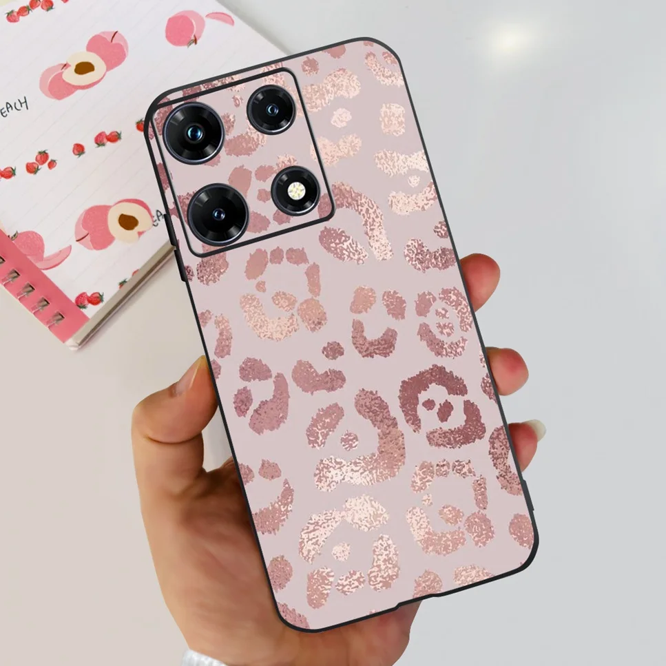 Black Silicone Cute Cat & Flower Design Soft TPU Back Cover Case