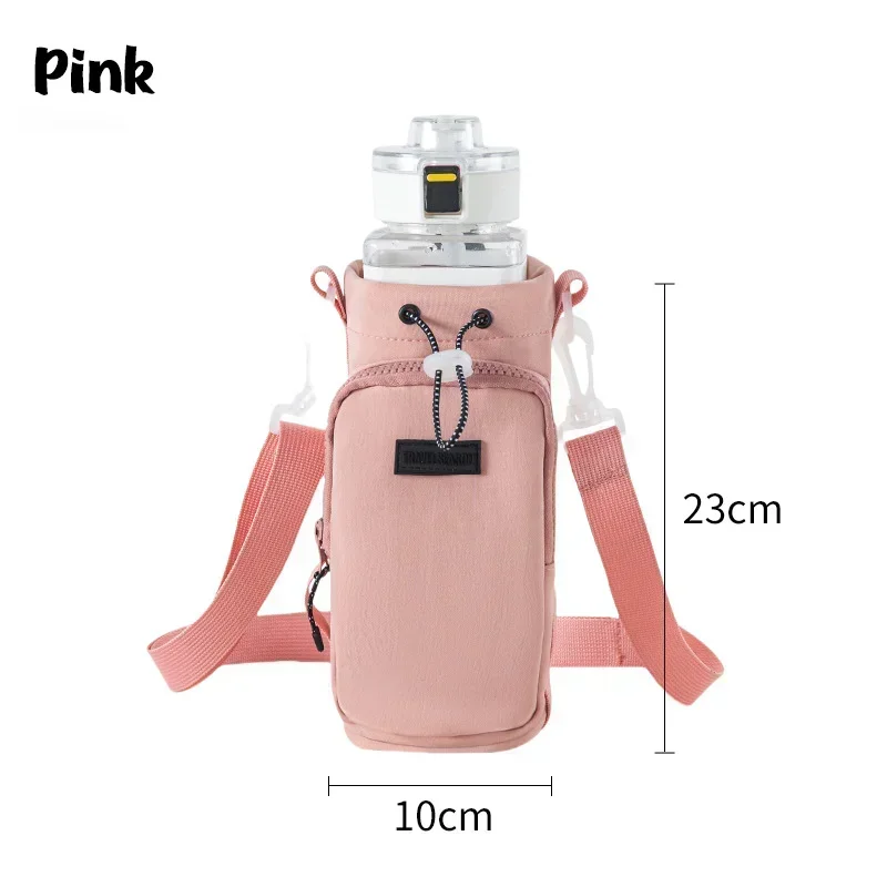 1PC Portable Water Bottle Bag With Phone Pocket Thermal Vacuum Mug Cup Sleeve Cup Insulated Protective Cover Strap Holder Pouch