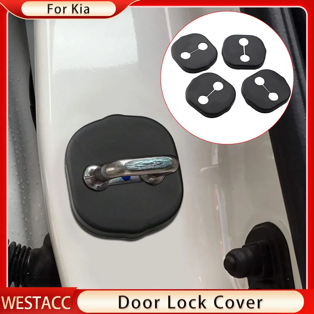 4x Black Carbon Fiber Style Door Lock Keyhole Sticker Cover Protector Universal