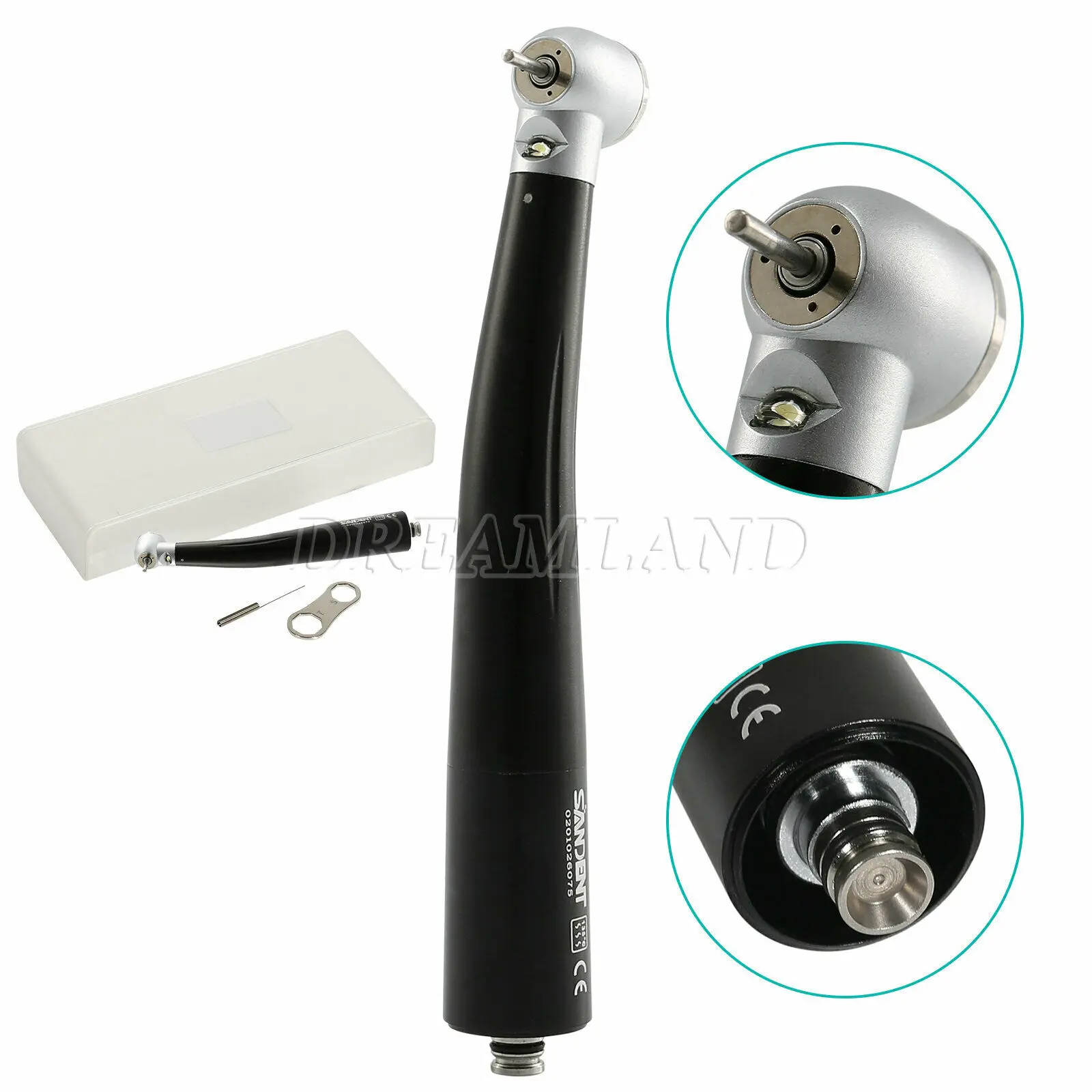 

Dental LED E-generator High Speed Handpiece Internal Triple Spray Push Button Turbine Fit NSK 4 Hole Quick Coupler