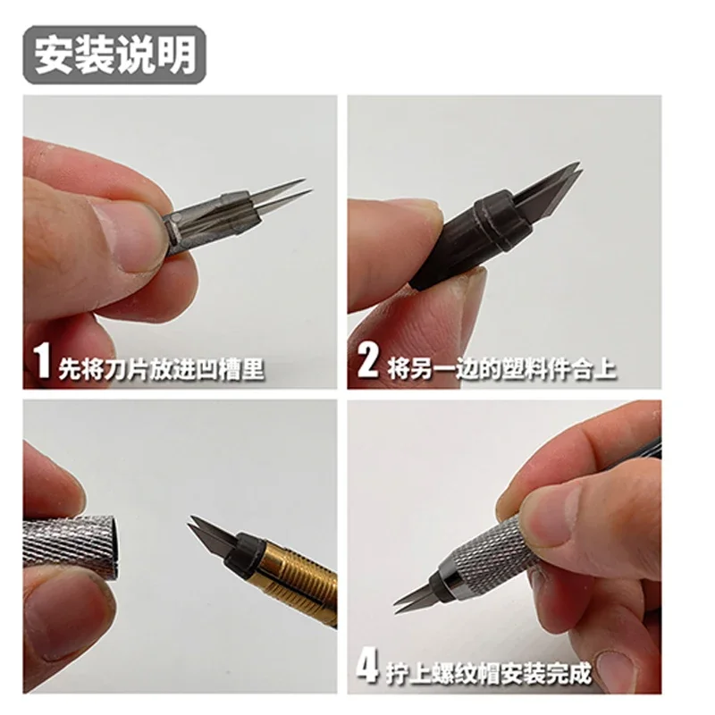 MSWZ MS-051 Even Plural Equidistant Penknife Professional 2Blades Craft Knife for Model Building Hobby DIY Tools