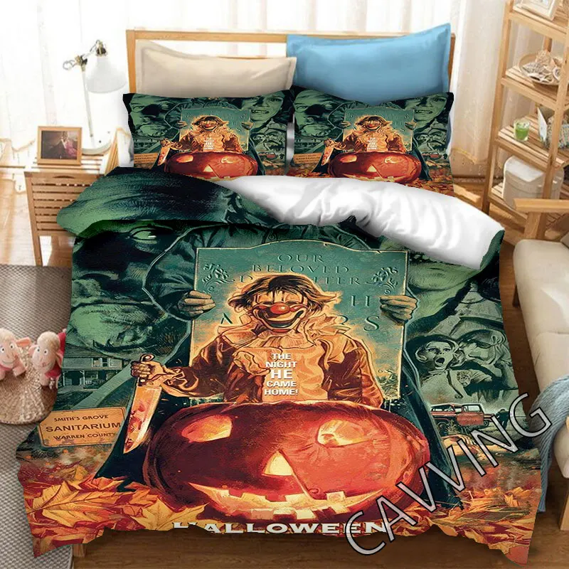 

Halloween Movie Myers 3D Printed Bedding Set Duvet Covers & Pillow Cases Comforter Quilt Cover (US/EU/AU Sizes) K01