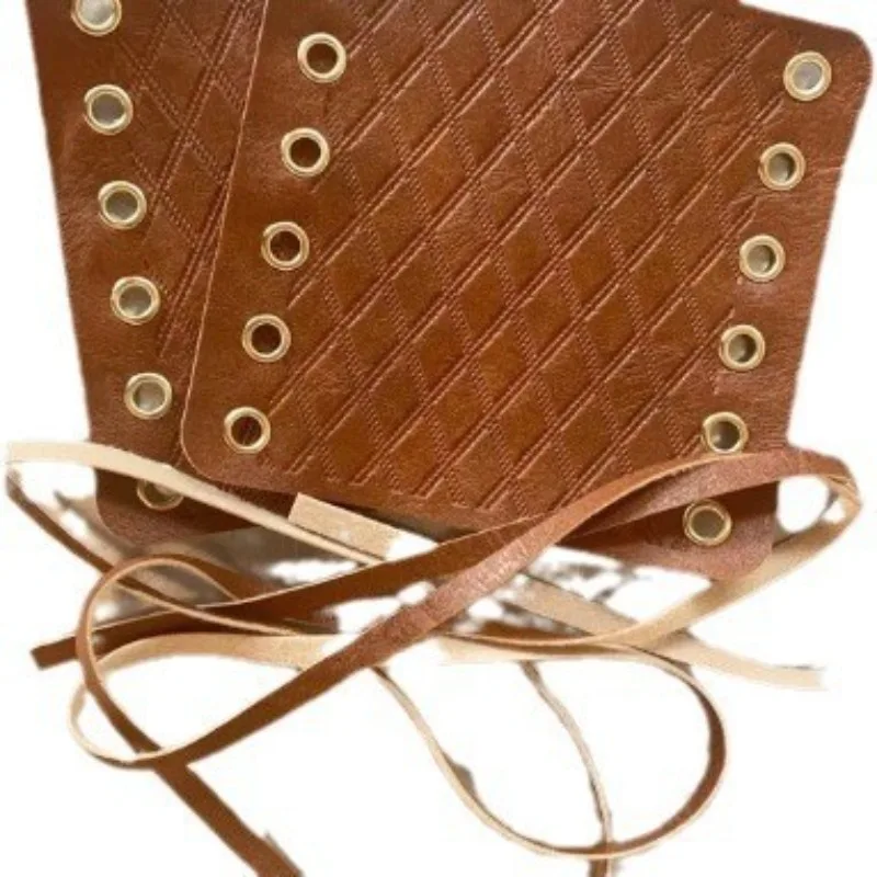 Leather Handlebar Grips - Adjustable Universal Fit for Bicycle Motorcycle E-Bike, Hand-Stitched Retro Design with Comfort Grip