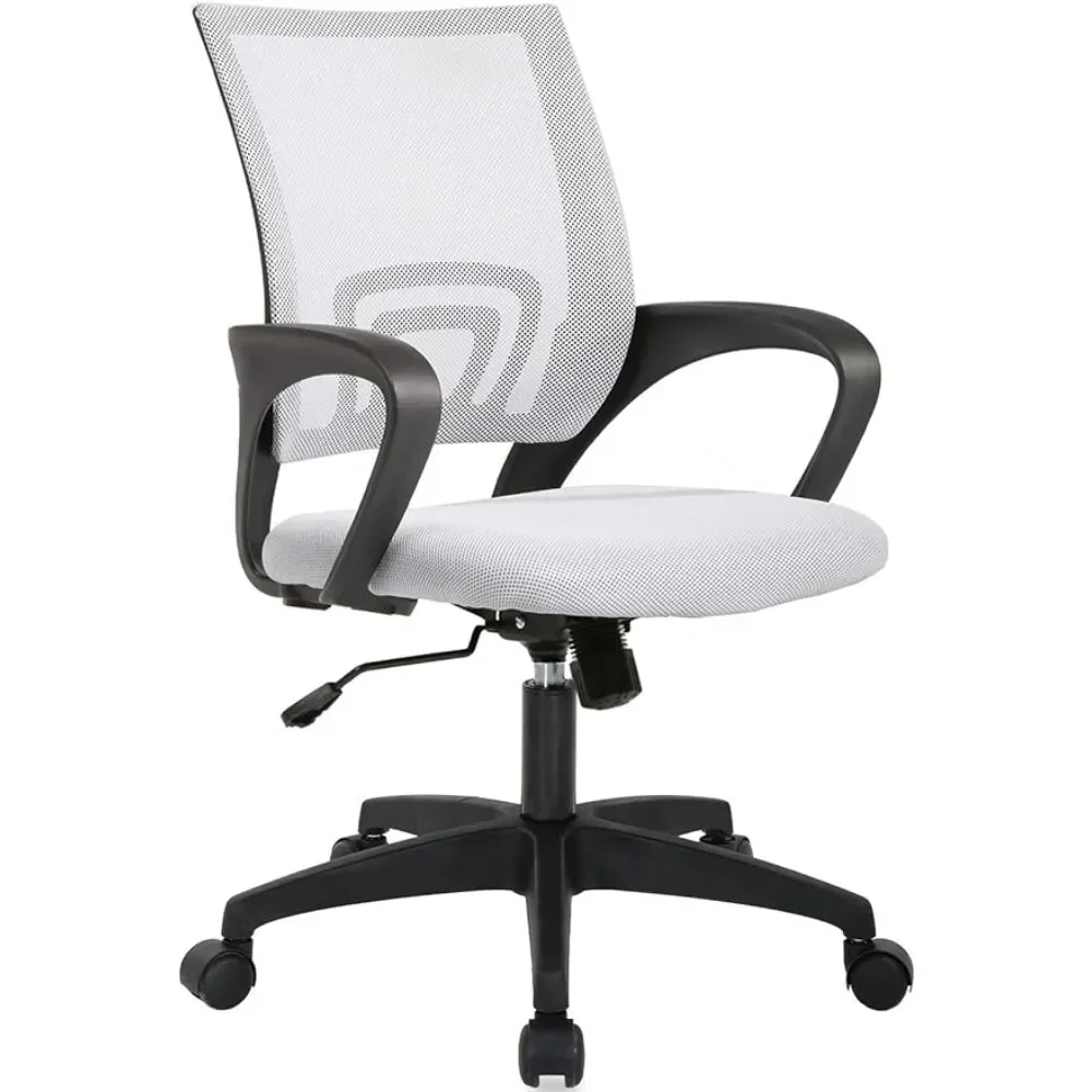 

Home Office Chair Ergonomic Desk Chairs Mesh Computer with Lumbar Support Armrest Rolling Swivel Adjustable White
