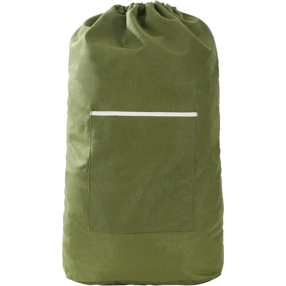 Large Canvas Laundry Backpack with Adjustable Straps