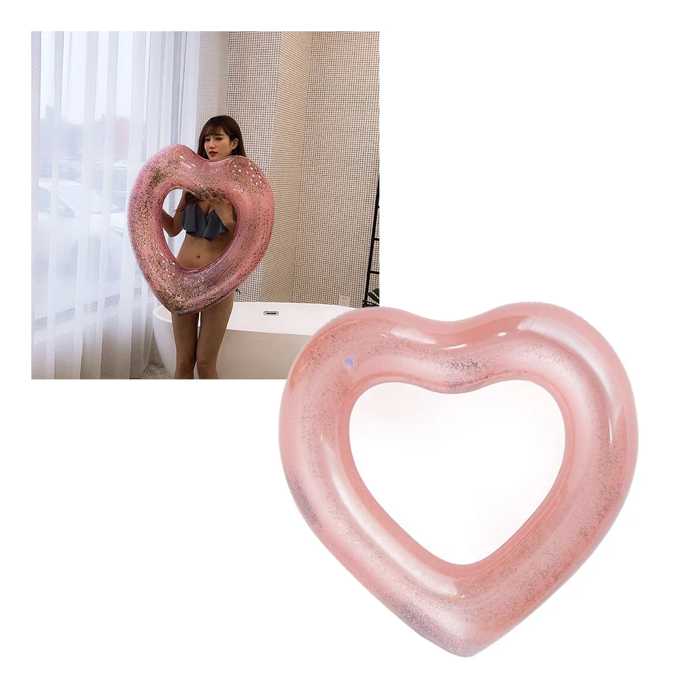 

Adult Floating Inflatable Swimming Ring Mounts Floating Beach Love Swimming Ring Inflatable Water Ring(Pink/ Small)