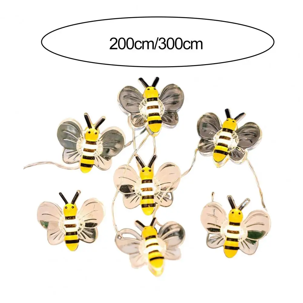 LED String Light String Lamp Creative Shape Adorable Soft Lighting Energy-saving Flexible Decorative Plastic Cartoon Honeybee Pa