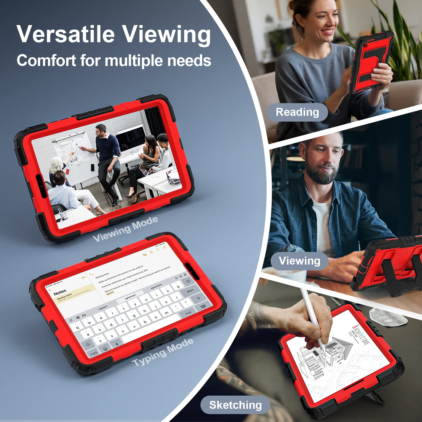 Rugged Armor Heavy Duty Shockproof Tablet Case with Stand, 8.7