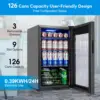 Refrigerator 17 inch Wide - 126 Can Beverage Cooler with Glass Door | Counter-Top/Freestanding Mini Beverage Beer Fridg 2