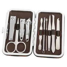 

10 In 1 Manicure Set Pink Nail Clipper Professional Nail Cutter Kits Cuticle Nippers Nail Trimmer Toenail Personal Care Tool Kit