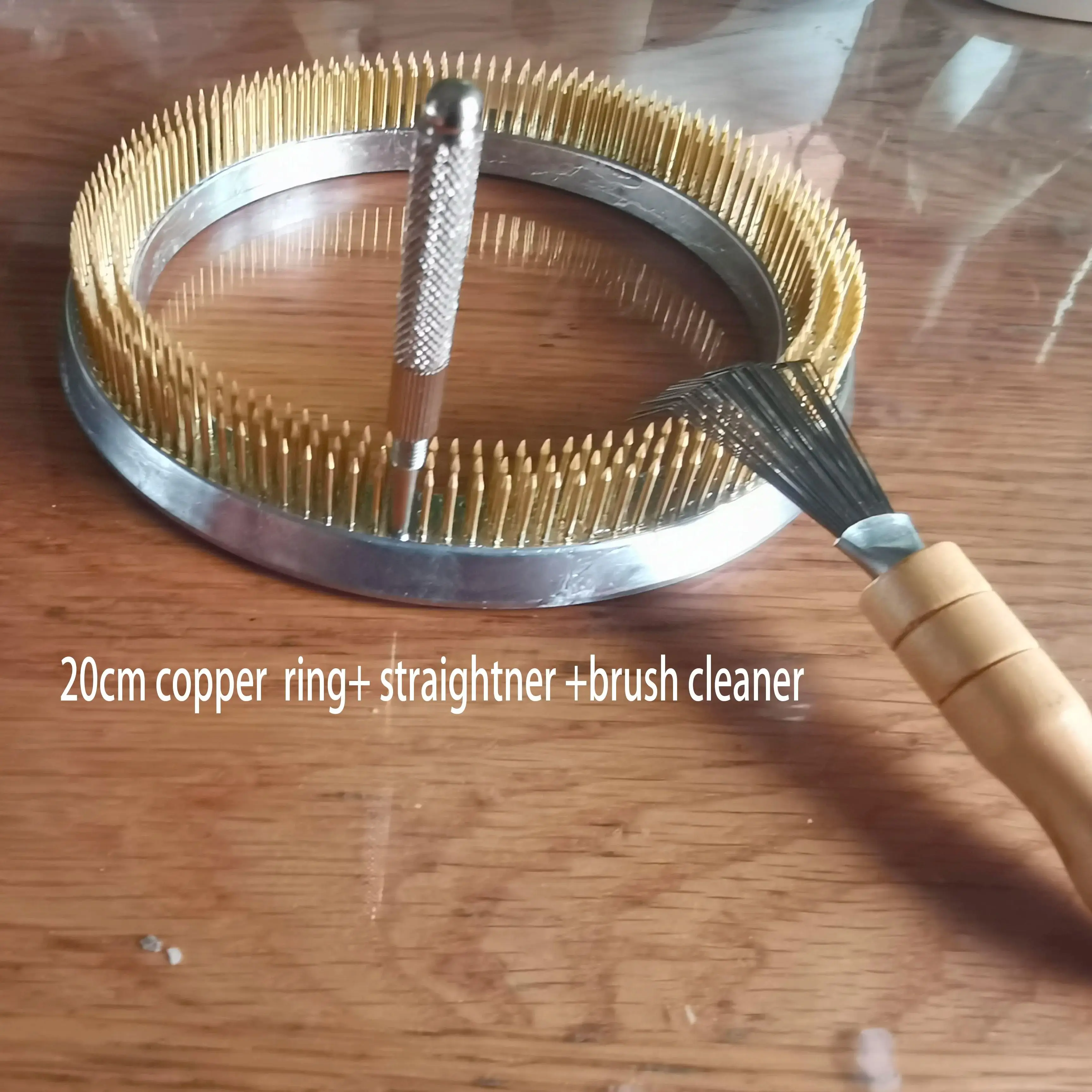 Japanese Flower Round Kenzan Ring With Straightner Brusher Cleaner