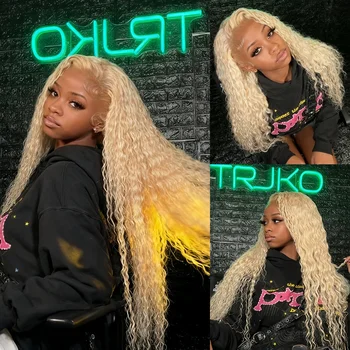 Deep Wave Blonde 613 Hd Lace Frontal Wig 13x6 Lace Frontal Wig Curly Human Hair Wigs 13x4 Water Wave Lace Front Wig Pre plucked