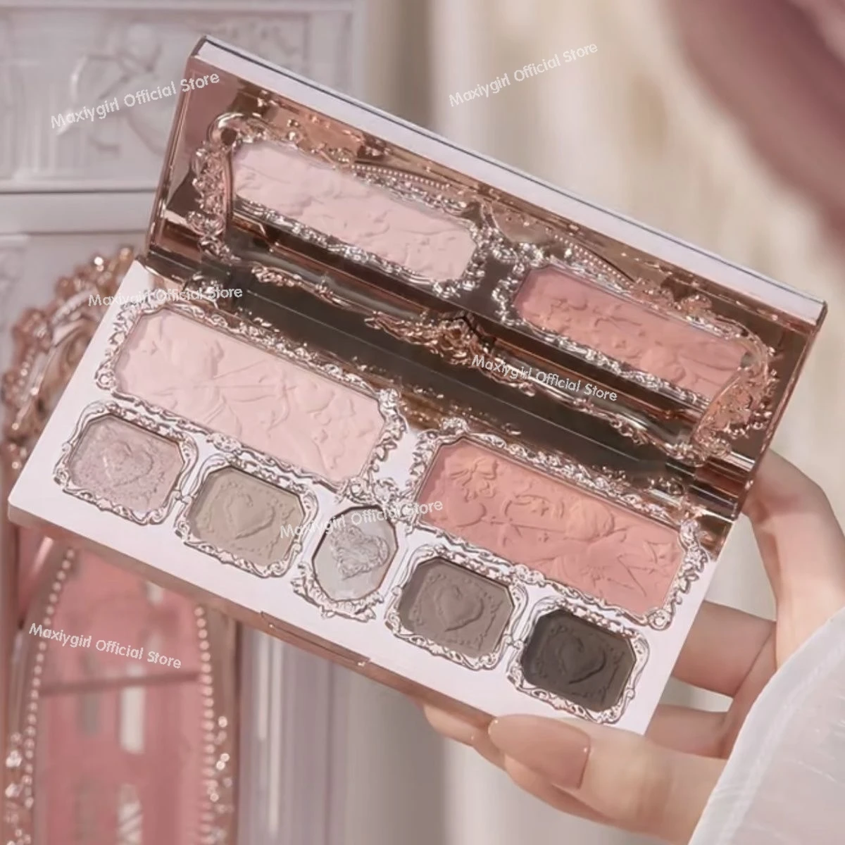 Flower knows Strawberry Cupid Collection Facial Complexion Palette Blush Eyeshadow Highlighter Flower Know Face Bronzer Palette 3