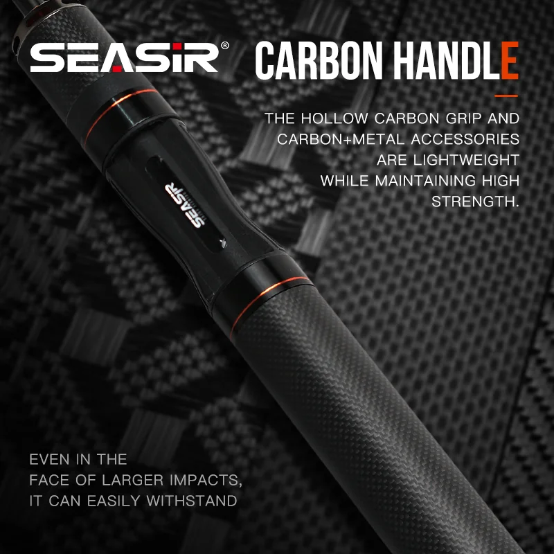 Seasir-カーボンファイバー釣り竿,黒の矢印が付いた軽量マイクロ釣り竿