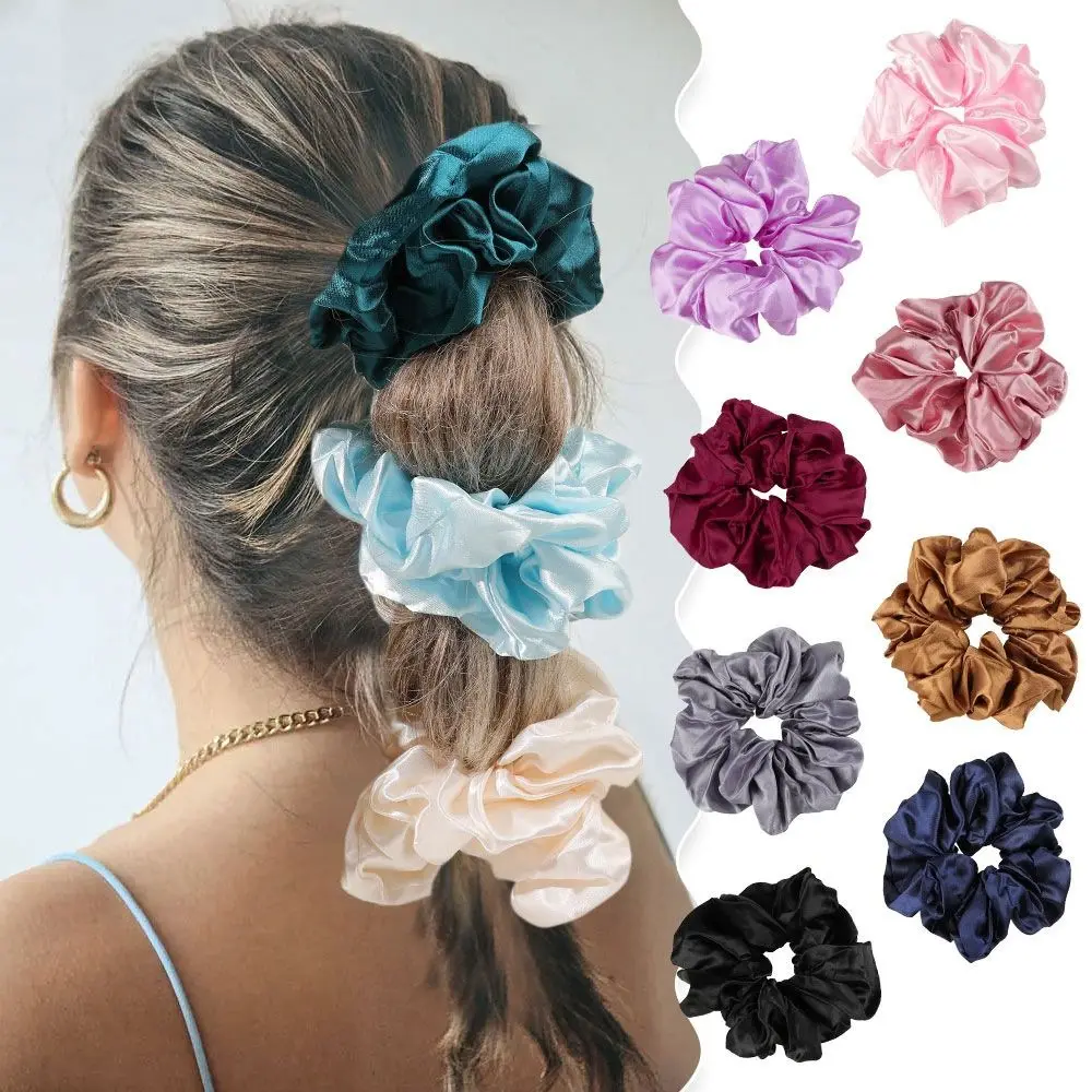 

Solid Color Women Hair Scrunchies Fashion Elastic Extra Large Ponytail Holder Hair Accessories Hair Rope