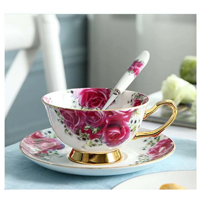 Juego tazas de café con plato - Porcelana Eusamex