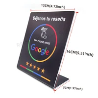 Déjanos tu reseña 13.56Mhz programmable Google Review Card NFC station table NFC Google Reviews display card standing 2