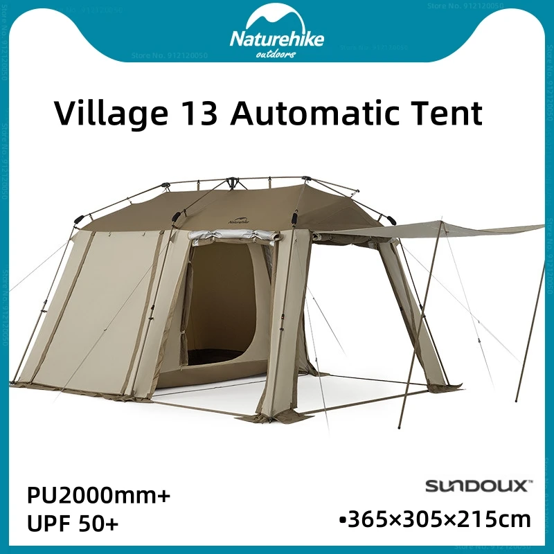 

Naturehike Village13 Large Automatic Tent Folding Portable Roof Tent Car Travel Waterproof Tent Outdoors Camping Sun Protection