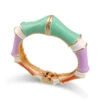 New Fashion Statement Colorful Bangle Cuff Bracelet Gold Plated Handmade Enameled Bamboo Bangle for Women Girls Party Jewelry 4