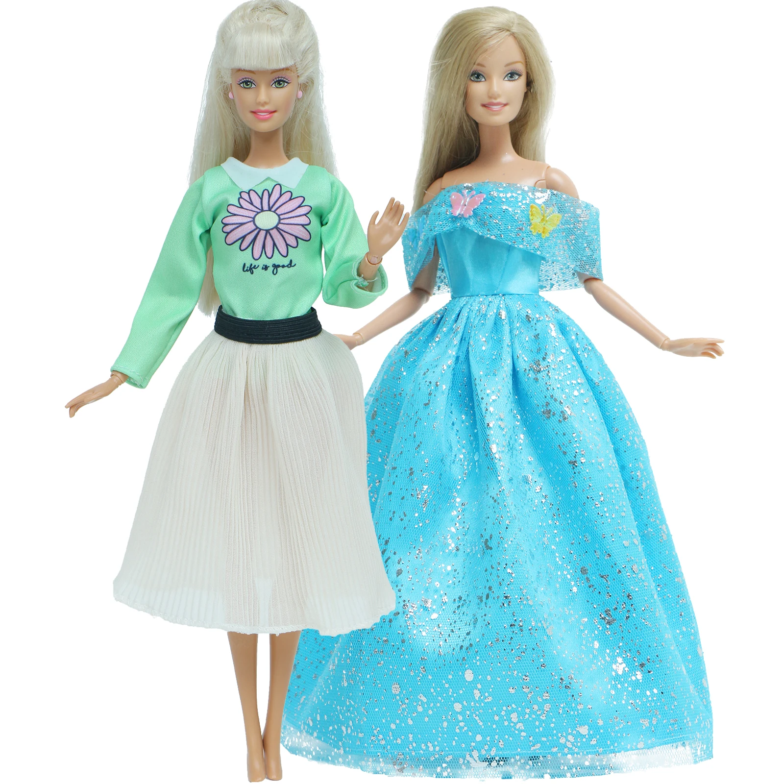 zakdoek Gaan wandelen Elektronisch 2 Pcs / Lot Handmade Doll Dress Princess Gown Blue Green Daisy Flower Skirt  Clothes For Barbie Doll 12'' Accessories Kids Toys - Dolls Accessories -  AliExpress