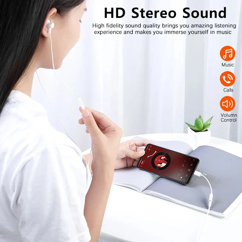 USB Type C to 3.5mm Headphone Jack Converter 3.5MM Aux Audio Adapter For Mi 14 13T Poco X6 Pro Redmi Turbo 3 K60