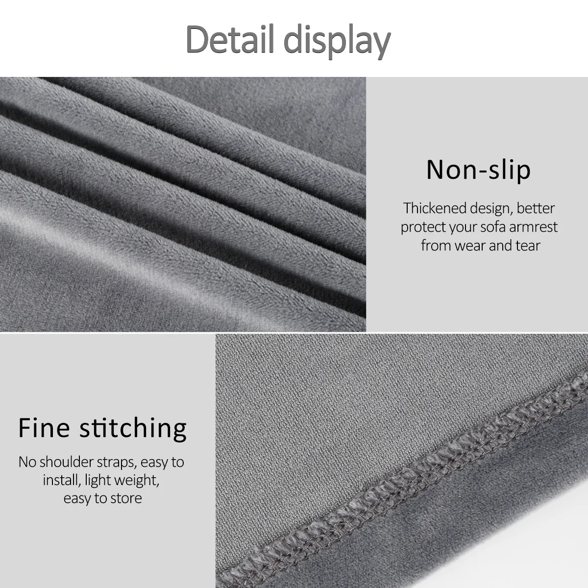 2PCS/Set Modern Simple Household Sofa Armrests Elastic Thickened Sofa Cover Non-slip Protection Armrests Cover for Recliner