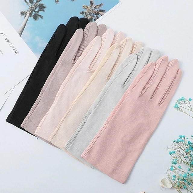 Gants d'été en soie glacée pour femme, protection solaire pour écran  tactile, Anti-UV, respirant, antidérapant, gants de conduite - AliExpress