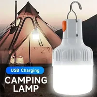 תאורה חירום 60W לציוד קמפינג בחוץ, נורת LED נטענת באמצעות USB לטיולים וספורט 1