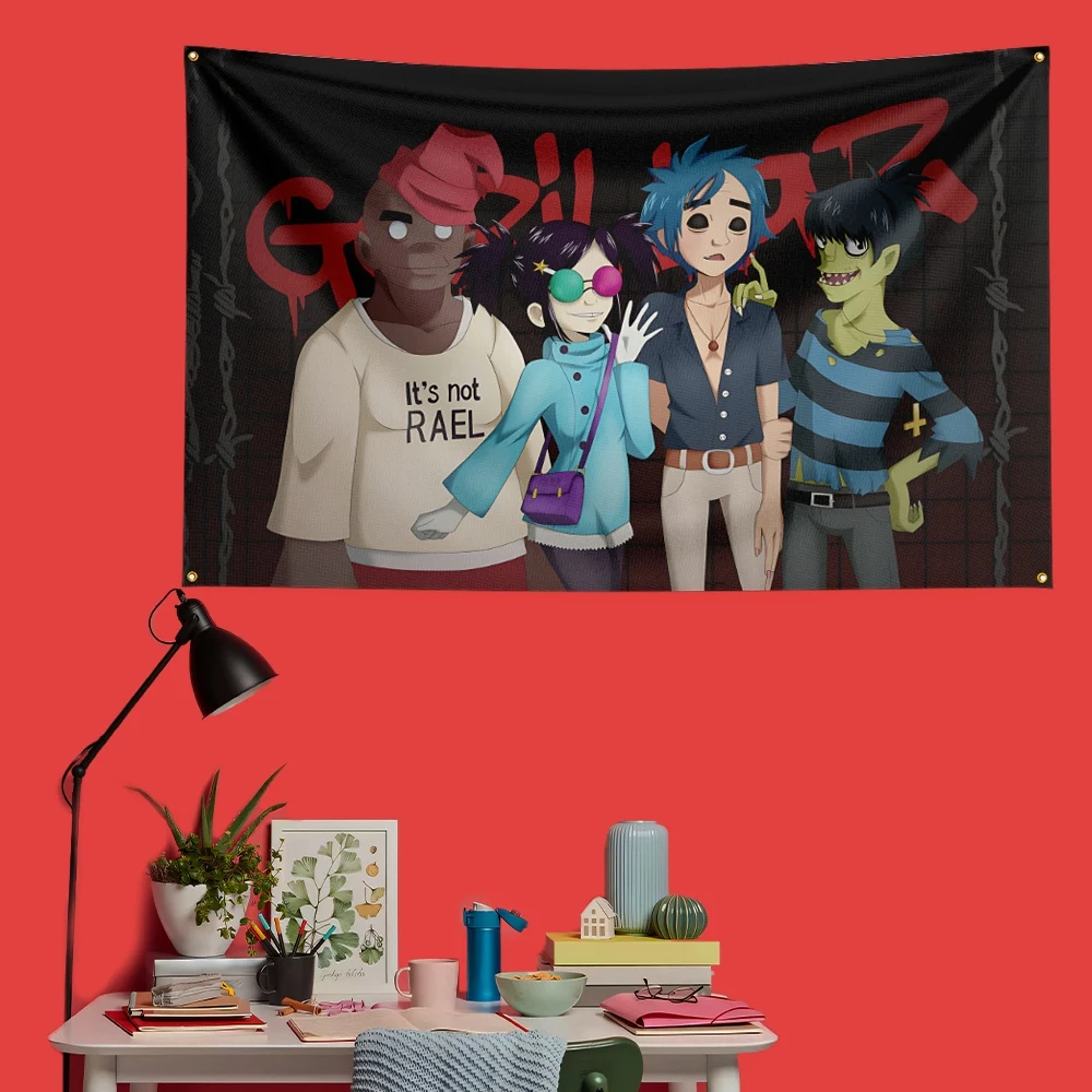 Gorillaz-Inspired Rock Music Flag - Large Decorative Banner