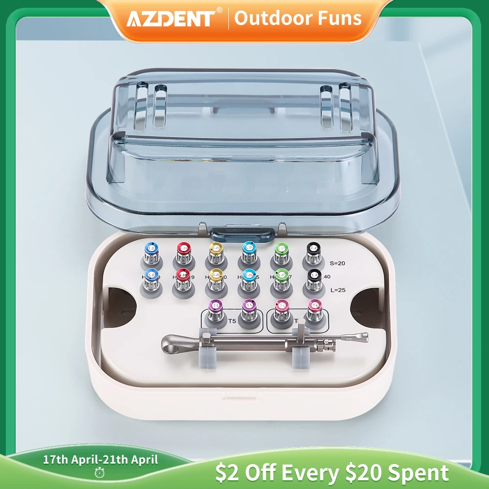 AZDENT Dental Implant Torque Wrench Screwdriver Kit 15 70Ncm Universal