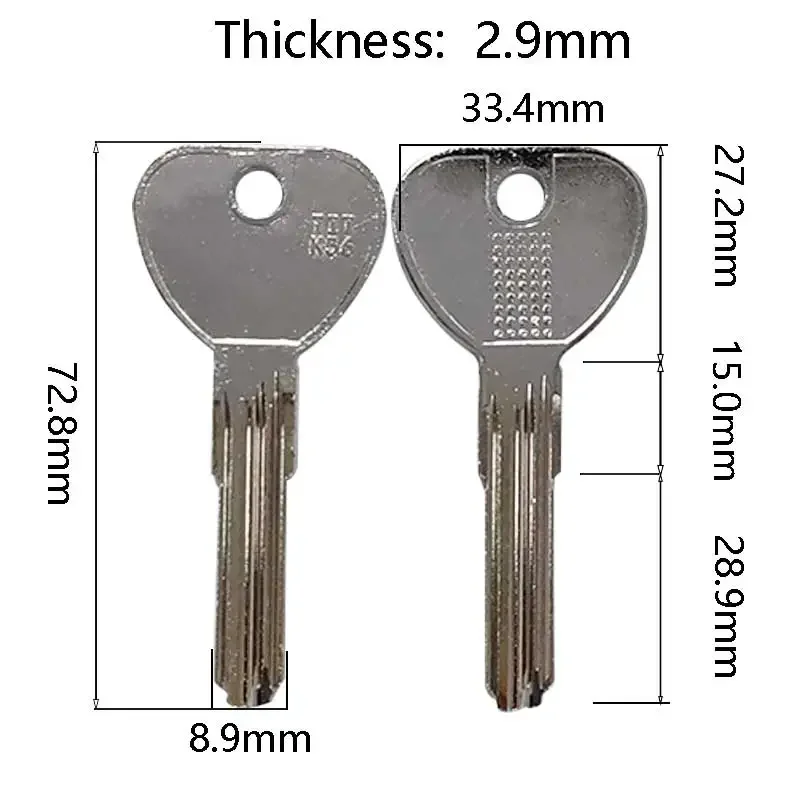 Oi-rel Copper Blank Key House Lock Ferramenta de Serralheiro sem Cortes para Porta Externa Home Tit-k56 10 50 Pcs