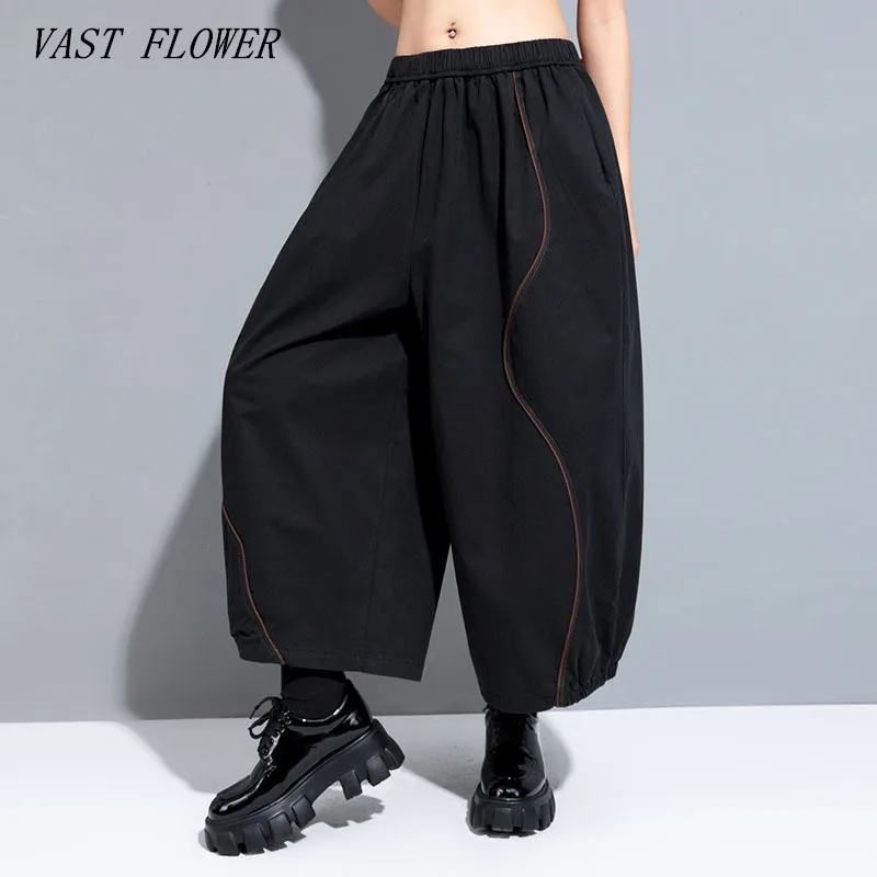 

cotton oversized Vintage Elastic high Waist Casual loose spring autumn bloomers Pants Women Trousers 2023 clothing Streetwear