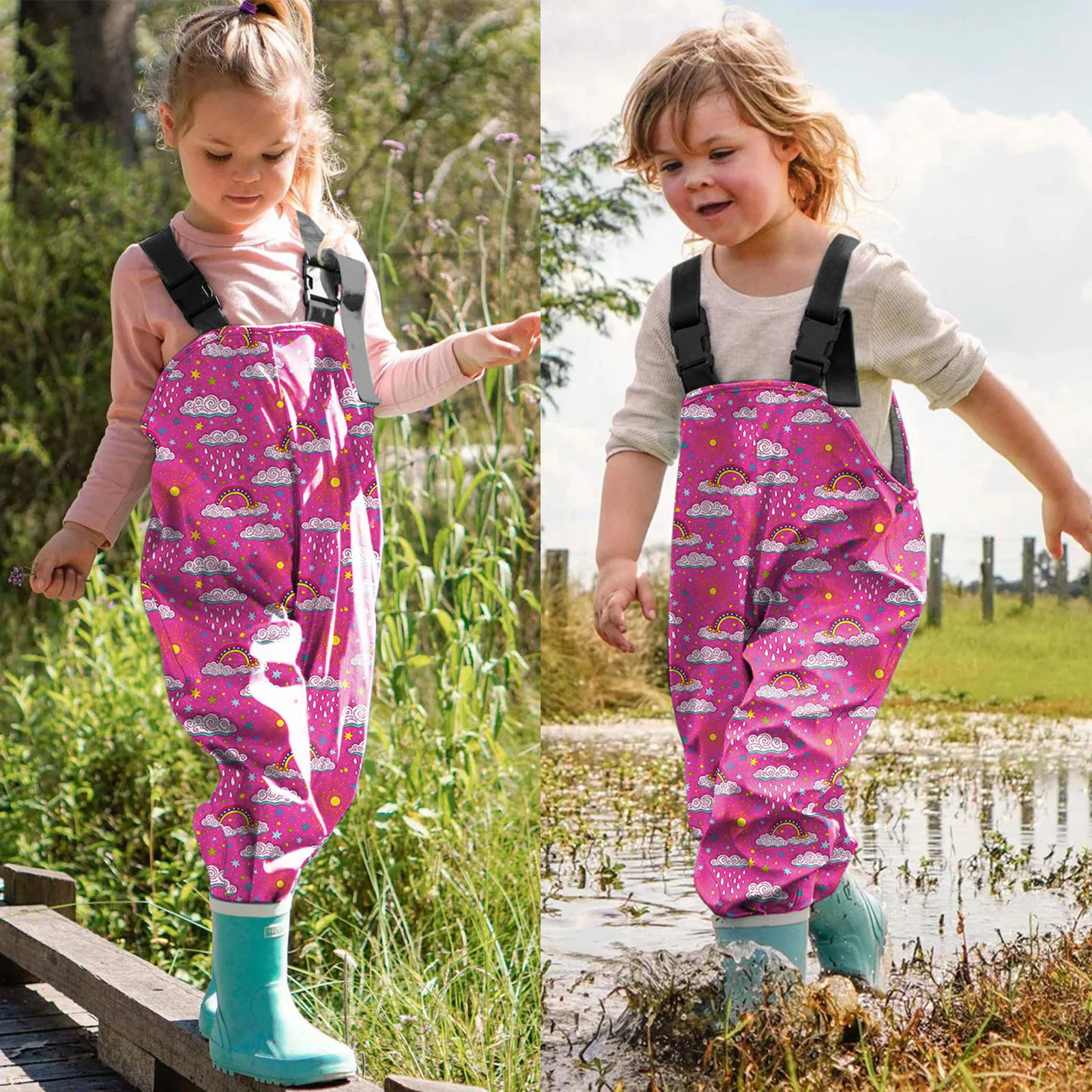 2-8 Years Kids Waterproof Overalls Cute Cartoon Spring And Autumn Girls Pants New Fashion Boys Jumpsuit Romper Children Clothing